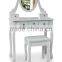 White Dressing Table Makeup Desk with Stool , 5 Drawers and Oval Mirro Bedroom
