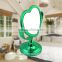 Plastic colourful double heart-shaped magnifying cosmetic/ table mirror