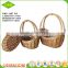 Durable wicker gift basket boat shape cane basket with handle