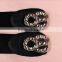 Fashion rhinestone paved S flower pattern alloy buckle elastic sex women lady waist belt