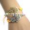 Neon Fluorescent Hamsa Hand Charm Cord Hand Braided Bracelet Friendship Bracelet for Promotion Gift