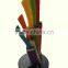 p45-059 6pc stainless steel color knife set with wooden folding block