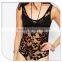 Black Mesh Fabric Women Sexy Transparent Bodysuit With Emborided