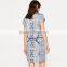 Beauty Digital Print Solid and Soft Stretchy Shift Dress for Woman