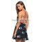 New fashion print women party dresses spaghetti strap backless dress