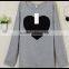 fashion new design european style love pattern girl long sleeve baggy t-shirt