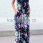 SHIJ 2017 Floral Print High Elastic Knitted Long Women Maxi Dress