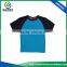 High Quality Contrast Sleeve 100% Organic Cotton Kids Sport t Shirts