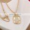 New Fashion stainless steel rectangle pendant with word Mom and daughter pendant necklace