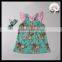 2016 Yawoo Cockhorse Patterns Flutter Sleeve Pearl Casual Dress New Design Kids Dress