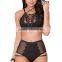 B33578A Hot Sale Sexy Ladies Front Open Deep V Lace up Bra Set