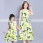 Printed sleeveless Mother daughter dresses Family matching outfits