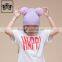 China Manufacturer Rabbit Fur Winter Custom Knitted Caps Beanie Hats With Balls Warm Baby Knit Hat