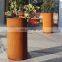 Corten steel flowerpot large metal planters