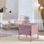 Modern square elegant Ottoman with metal legs velvet stool for bedroom
