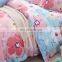 2020 summer new arrival factory direct supply 4PCS washed brushed cotton reactive printing cute pinkycolor bedding set for girl