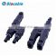 Slocable PPO Plastic Houdings Solid Copper PV Solar T Y Branch Connector