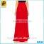 2016 High quality Hot sexy silk stain red long slipt skirt
