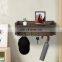 Wholesale Custom Logo Natural Wood Wall Mounted Key Holders With Multifunctional Storage Decorative Floating Shelve