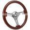 Fits Universal 350mm Steering Wheel Black Trim Classic Wood Grain Sport Black