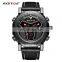 RISTOS 9341 Super Cool LCD Display Watch Leather Multifunction Backlight Men's Chronograph Watch
