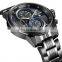 CADISEN 9054 Classic black metal stainless steel strap day showed quartz analog waterproof fashion watch man