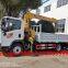 Customized SINO TRUK HOWO 4*2 4T 116hp diesel cargo truck with crane for sale,