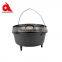 Non stick camping cookware 5qt 3 leg cast iron dutch oven