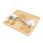 Organic Bamboo Charcuterie Cheese Platter Board And Knife Set With Magnet Stand