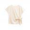 New style European-style women's casual and versatile off-shoulder short-sleeved soft knitted T-shirt