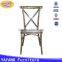 Industrial antique cross back chair metal in dining chairs, metal bar chair promotion