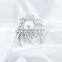 Silver Plated Clear Rhinestone Brooch Pin for Bridal Wedding Party