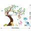 Oversize Cartoon Animal Monkey on Tree Wall Decal Baby Stickers for Kids Room Home Decor