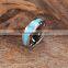 High quality wholesale turquoise ring jewelry charm tungsten turquoise inlay rings