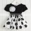 Made in china quality pageant prom evening dress gown, Black and White Flower Girl Wedding Tutu Dress, bruidsmeisjes jurk kids