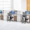 Modern Wood Desk Bookcase Combination 6 Person Office Workstation (SZ-WS252)