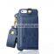 Luxury metal pu leather case with card slot for iphone SE/5/5S Thin holder full back cover with string for iphone SE/5S