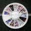 Cheap Price 12Color Nail Art Decoeration Acrylic Rhinestone Wheel