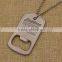 Custom stainless steel bottle opener dog tags with chain