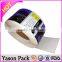 Yason security paper label colored sachet alu pet foil bag with zipper car design sticker