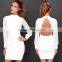 Women Sexy Long Sleeve Mesh Spliced Cut Out Backless Bodycon Hot Clubwear Dress Wholesales