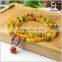 Bear Free Jewelry Multilayer Tibetan Natural Yellow and Green Agate Mala Bead Prayer Wrap Bracelet Necklace