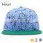Custom Fashion Flower Floral Fabric Snapback Cap With Leather Strap Metal Adjustable