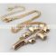 2015 Newest Fashion Short Gold Metal Glass Stone Necklace