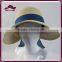 Fashion Paper Straw Sun Visor Floppy Hat With Big Bowknot