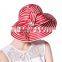 Women Formal Church Hat Ribbon With Red and White Color