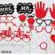 18pcs wedding Decoration Favor Supplies Funny Photo Booth Props Rose Lips Glasses Mustache On Stick Photobooth