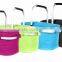 XZH 24L foldable round picnic basket with portable aluminium handle