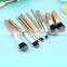 10pcs Bamboo Handle Synthetic Hair Makeup Brush Set Cosmetic Brushes Tool