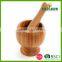 Custom Bamboo Garlic Pot and Tool,wood Mortar Pestle